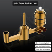 Plantex Pure Brass Concealed Wall mixer with Spout And Exposed Part Kit/Wall Mixer for Bathroom with Thermostatic Spindle Hot and Cold/7 Year Manufacturer's Warranty- Chrome(APS-1539)