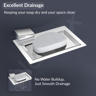 Plantex Smero Pure Brass Soap Holder for Bathroom and Kitchen/Soap Stand/Soap Dish/Soap Case/Bathroom Accessories - Arrete (Chrome)