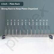 Plantex Stainless Steel Saucer/Thali Stand/Plate Rack-Stand/Dish Rack/Plate Fixer for Modular Kitchen/Tandem Box Accessories - Set of 3 (Chrome)