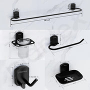 Plantex Parv 304 Grade Stainless Steel Towel Rod for Bathroom/Soap Holder/Napkin Ring/Tumbler Holder/Robe Hook/Bathroom Accessories - Black