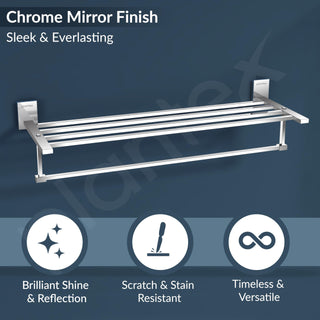 Plantex 304 Grade Stainless Steel 24 inches Long Towel Rack for Bathroom/Towel Rod/Towel Hanger Wall Mounted/Bathroom Accessories - Senso (Chrome)
