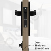 Plantex Heavy Duty Bathroom Door Lock/Mortise Handle Lock/8inch Keyless Plate Handle Set for Home/Bathroom/Store Room/Balcony/Office with Baby Latch (8132- Z-Black)