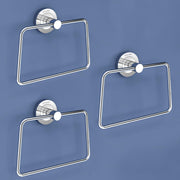 Plantex Stainless Steel Towel Ring for Bathroom/Wash Basin/Napkin-Towel Hanger/Bathroom Accessories (Chrome-Trapezium) - Pack of 3