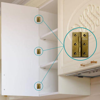 Plantex Heavy Duty Stainless Steel Door Butt Hinges 3 inch x 16 Gauge/1.5 mm Thickness Home/Office/Hotel for Main Door/Wooden/Bedroom/Kitchen - Pack of 6 (Brass Antique)