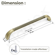 Plantex Cabinet Handle/160mm Handle for Drawer/Wardrobe/Kitchen Handle/Pull-Push Handle for Home/Office - Pack of 1 (Brass Antique)