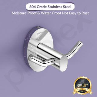 Plantex 304 Grade Stainless Steel Hooks for Hanging Clothes and Towels in Bathroom/Living Room/Bathroom Accessories - Olive (Chrome)