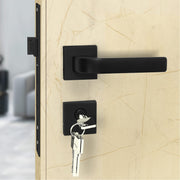 Plantex Triple Security Door Lock For Home/Main Door Lock Set With 3 Years Of Warranty/Mortise Lock For Door With Brass Lock Body & Cylinder(7107 - Black), Knob