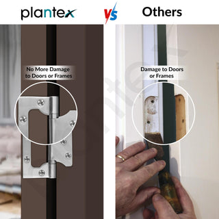 Plantex Butterfly Hinges for Door/Stainless Steel Door Hinges/Non-Mortise Hinges/5 Inch x 14 Gauge Hinges/2.5 mm Hinges for Home/Office/Hotel - Pack of 12 (Chrome)