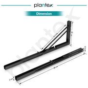 Plantex 24 Inch Foldable Shelf Bracket/GI Steel Multipurpose Bracket/L Bracket/Space Saving Bracket for Wall/Folding Table Bracket for Home & Office (Pair of 1, Black)