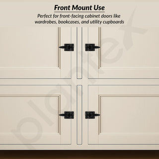 Plantex Cabinet Latch – Heavy-Duty Hatch Case Bolt for Storage Units, Toolboxes, Kitchen Cabinets & Cupboards - Pack of 2 (Black)
