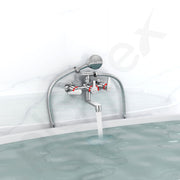 Plantex Pure Brass Telephonic Wall Mixer with Crutch Arranging of Hot & Cold Water with Water Saving Nozzle for Bathroom with Brass Wall Flange -(LEA-717-Chrome)