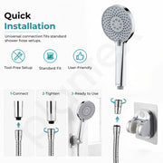 Plantex Hand Shower for Bathroom/3 Mode Multifunctional Shower/5-Inch ABS Plastic Silicone Handheld Shower/Easy Mode Switching – (Chrome, APS-8616)