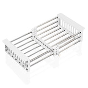 Plantex Stainless Steel & ABS Plastic Sink Drainer Basket/Vegetable Washing Sink Basket Strainer/Kitchen Accessories Items for Home - Pack of 1 (White)