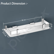 Plantex Acrylic Multipurpose Bathroom Shelf/Rack for Living Room/Wall Mount Storage Shelf - Bathroom Accessories Items (White, 12x6 inches)