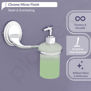 Plantex 304 Grade Stainless Steel Liquid Soap Dispenser/Shampoo Dispenser/Hand Wash Dispenser/Bathroom Accessories Pack of 1, Cubic (Chrome)