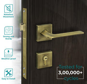Plantex Premium Door Lock with 3 Years of Warranty/Main Door Lock for Home/Mortise Lock for Door - Main Door Lock Set(7105 - Brass Antique)