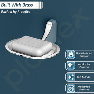 Plantex Rich Brass Unique Soap Holder for Bathroom/Wall Mounted Soap Holder/Soap Stand/Bathroom Accessories - (Chrome)