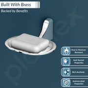 Plantex Rich Brass Unique Soap Holder for Bathroom/Wall Mounted Soap Holder/Soap Stand/Bathroom Accessories - (Chrome)