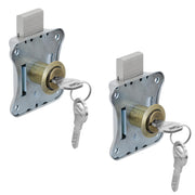Plantex Drawer Lock/20mm Brass Lock for Cupboard/Multipurpose Cupboard Lock with Key for Home/Office - Pack of 2 (Brass Antique)