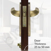 Plantex Heavy Duty Door Lock Ã¢â‚¬â€œ Bathroom Door Lock/Mortise 8inch Keyless Plate Handle Set for Home/Bathroom/Storeroom/Balcony/Office with Baby Latch (8128- Brass Antique)
