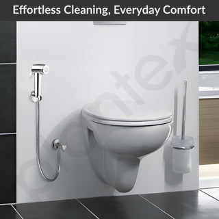 Plantex Jet Spray for Toilet/ABS Health Faucet with 1 Meter Shower Hose Pipe and Wall Hook/Health Faucet Set for Bathroom/Hand Gun for Toilet - (Continental, Chrome)
