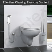 Plantex Jet Spray for Toilet/ABS Health Faucet with 1 Meter Shower Hose Pipe and Wall Hook/Health Faucet Set for Bathroom/Hand Gun for Toilet - (Continental, Chrome)