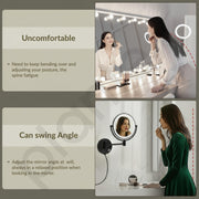 Plantex Brass and 304 Stainless-Steel Magnifying Mirror with LED/Wall Mount Makeup Mirror with Light/Zoom Mirror- 5x/1x Magnification (8 Inch-Black)