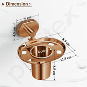 Plantex J4 Stainless Steel Toothbrush Holder for Bathroom/Toothbrush Stand for Bathroom/Tumbler Holder/Bathroom Accessories (PVD Rose Gold Finish) Onix