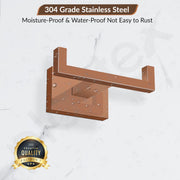 Plantex 304 Grade Stainless Steel Hooks for Hanging Clothes/Hanger for Bathroom/Hooks for Wall/Hooks/Bathroom Accessories - Benz (Rose Gold)