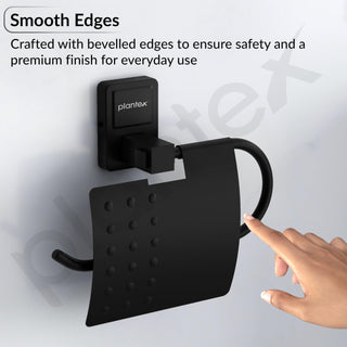 Plantex 304 Garde Stainless Steel Toilet Paper Roll Holder/Toilet Paper Holder in Bathroom/Kitchen/Bathroom Accessories - Darcy (Black)