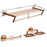 Plantex Decan 304 Grade Stainless Steel Towel Rack for Bathroom/Double Soap Holder/Napkin Ring/Bathroom Accessories - Rose Gold