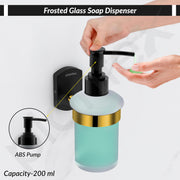 Plantex 304 Grade Stainless Steel Liquid Soap Dispenser/Shampoo Dispenser/Handwash Dispenser/Bathroom Accessories - Pack of 1 (Parv-Gold & Black)