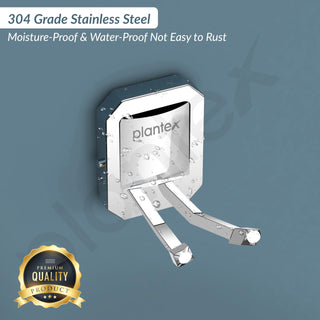 Plantex 304 Grade Stainless Steel Robe Hook/Cloth-Towel Hanger/Door Hanger Hook/Bathroom Accessories - Cute (Chrome)