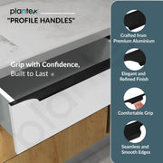 Plantex Profile Handle for Kitchen Cabinet/24 Inch Aluminium Drawer Profile Handle/Wardrobe Pull Handle for Home/Office/Hotel - Pack of 2 (Black)
