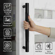 Plantex Main Door Handle/Stainless Steel & Aluminium Door Handle/450mm Pull-Push Handle for Home/Office/Hotel - Pack of 1 (DTMD-411, Black)