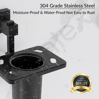 Plantex 304 Grade Stainless Steel Tooth Brush Holder/Tumbler Holder/Bathroom Accessories - Splash (Black)