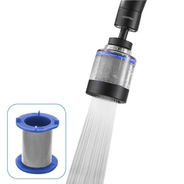 Plantex Stainless Steel Tap Extension for Kitchen Sink/360Ãƒâ€šÃ‚Â° Swivel Kitchen Sink Faucet Extender/Upto 80% Water Saving/Fits F22 and M24 mm tap (XL-3001/Black)