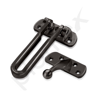Plantex Heavy Duty Swing Bar Lock/Door Safety Guard with High Security Auxiliary Lock for Home/Office/Hotel - Pack of 2 (SH-42, Nickle-Black Finish)