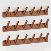 Plantex Wall Hooks for Hanging Cloth/Stainless Steel Towel Hangers/Bathroom Robe Hooks/Door Hangers/Square Wall Hook/Hook Rail for Hanging Keys - 6 Hooks (Pack of 3, PVD Rose Gold)