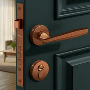 Plantex Door Handle Lock/Main Door Lock Set for Home/Mortise Lock Set with Brass Lock Body & Cylinder  (7135, PVD-Choco)
