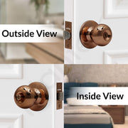 Plantex Stainless Steel Bathroom Door Lock/Keyless Cylindrical Lock For Bathroom/Balcony/Tubular Door Knob/Handle - Pack Of 1 (Rose Gold)