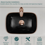 Plantex Table Top Wash Basin For Bathroom/Designer Ceramic Basin/Countertop Vessel Sink Basin - Indo-European Collection (14 x 10 x 5 Inch)