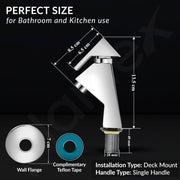 Plantex Brass Pillar Cock Tap for Wash Basin/Water Tap/Deck Mounted with German Aerator and Teflon Tape Mirror Chrome Finish 7-Year Warranty by Plantex (PRI-303)