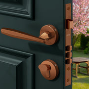 Plantex Door Handle Lock/Main Door Lock Set for Home/Mortise Lock Set with Brass Lock Body & Cylinder  (7135, PVD-Choco)