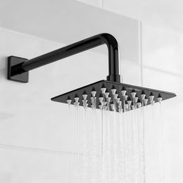 Plantex Stainless Steel Overhead Shower 4 x 4 inch with Water-Saving Technology/High pressure Rain Shower Head without Arm/Bathroom Shower -(Ultra Slim-PVD Black)