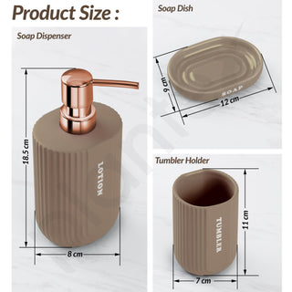 Plantex Ceramic Bathroom Set - Soap Holder for Bathroom/Liquid Soap Dispenser/Tumbler Holder/Toothbrush Holder - 3 Pcs Set