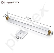 Plantex 10-Inch Ceiling Shower Arm/Stainless Steel Shower Pipe/Square Shower Arm with Flange - Pack of 1 (Chrome)