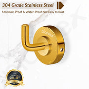 Plantex 304 Grade Stainless Steel Robe Hook/Cloth-Towel Hanger/Napkin Hanger/Bathroom Accessories Pack of 1, Daizy (Golden)