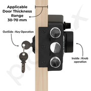 Plantex Heavy Duty Rim Locks for Main Door/Door Lock for Main Door with 4 Keys/Suitable for Inside Opening Wooden Door - Pack of 1 (Z-Black)