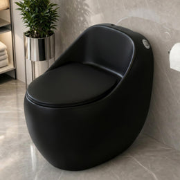 Plantex Imported Commode for Toilet/Rimless Siphonic Vacuum Jet Flush Western Commode/Floor Mounted Western Toilet with Soft Closing Toilet Seat - (Black Matt)